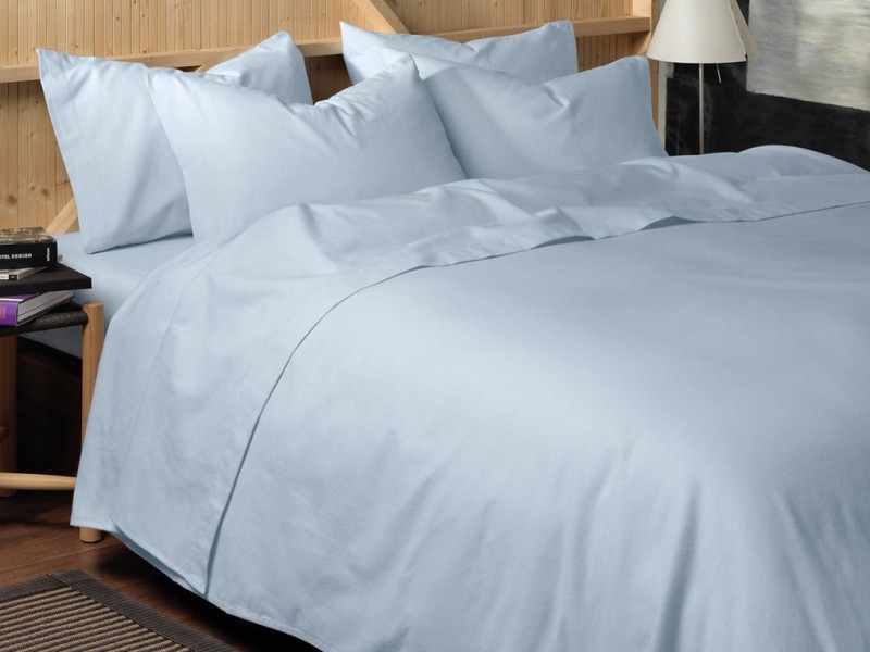 Design Port Premium Brushed 180gsm Cotton Blue Flat sheets